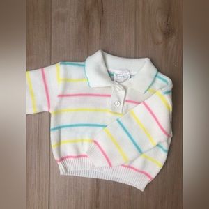 Retro Soft Spun Knit Striped Sweater